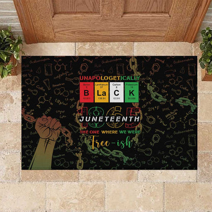 Juneteenth 1865 Rubber Doormat Unapologetically Black