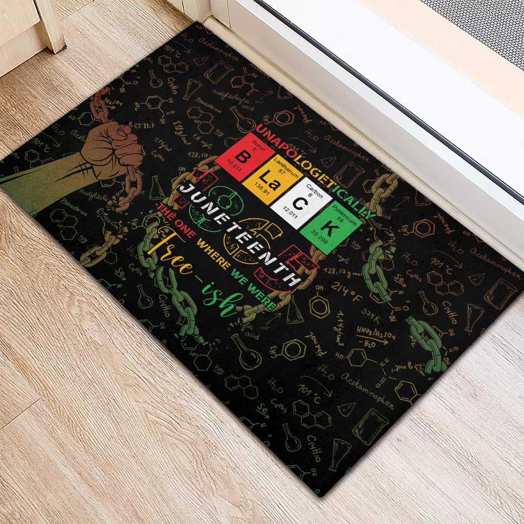 Juneteenth 1865 Rubber Doormat Unapologetically Black