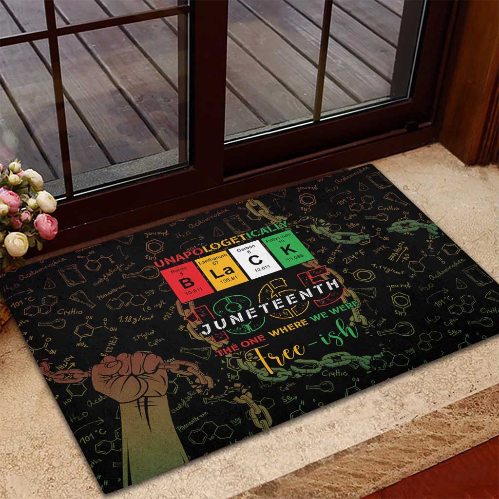 Juneteenth 1865 Rubber Doormat Unapologetically Black