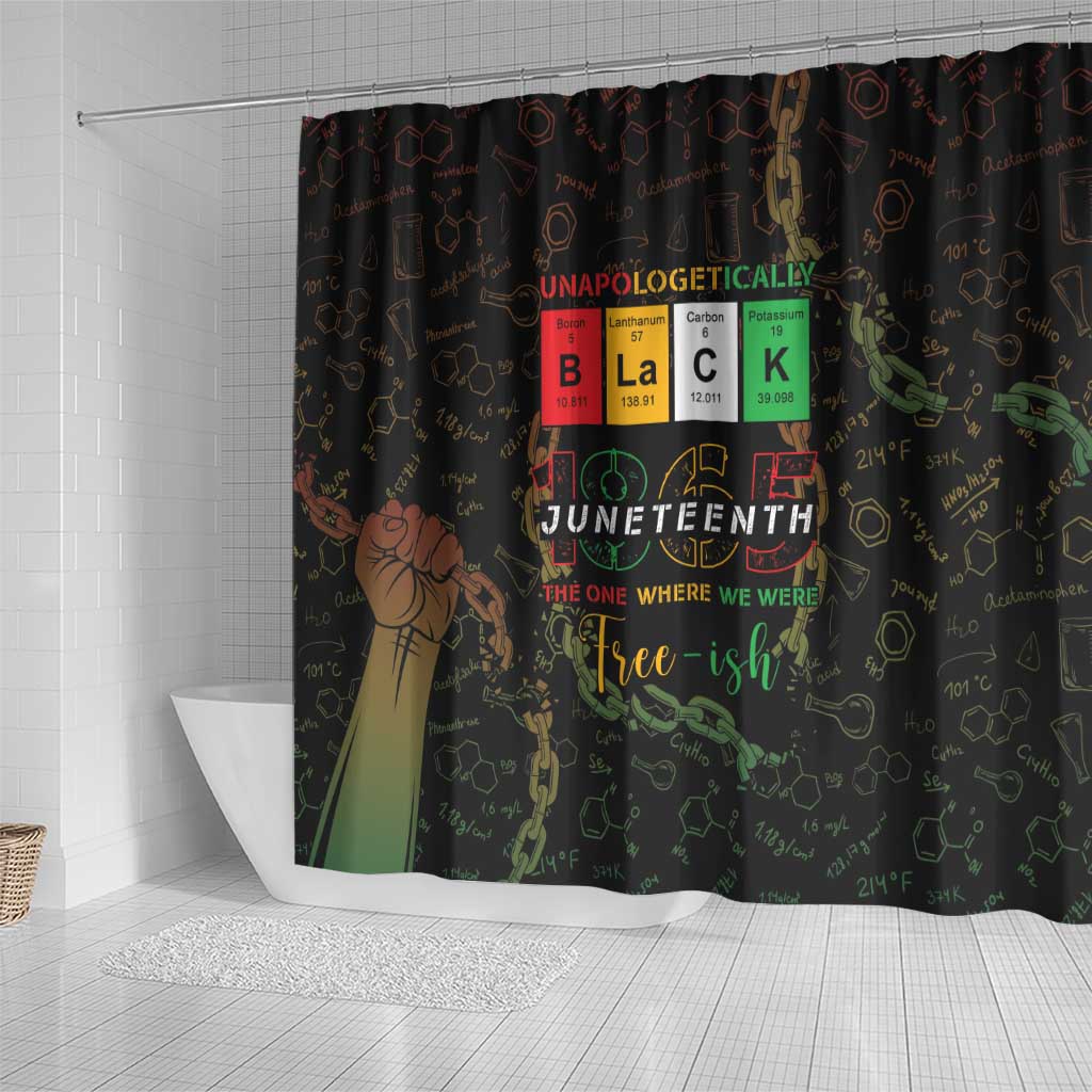 Juneteenth 1865 Shower Curtain Unapologetically Black