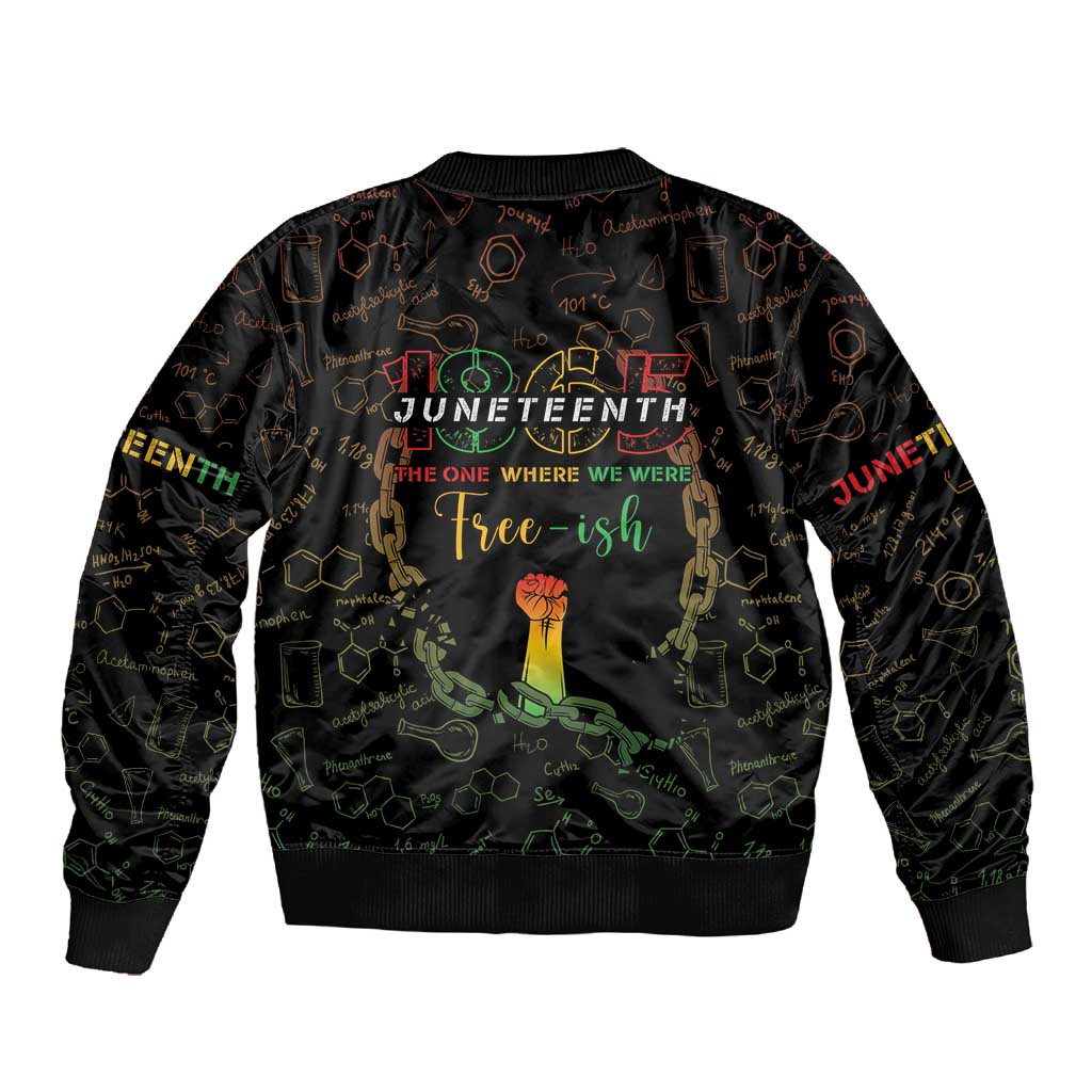 Juneteenth 1865 Sleeve Zip Bomber Jacket Unapologetically Black