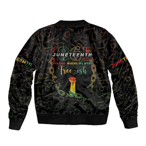 Juneteenth 1865 Sleeve Zip Bomber Jacket Unapologetically Black