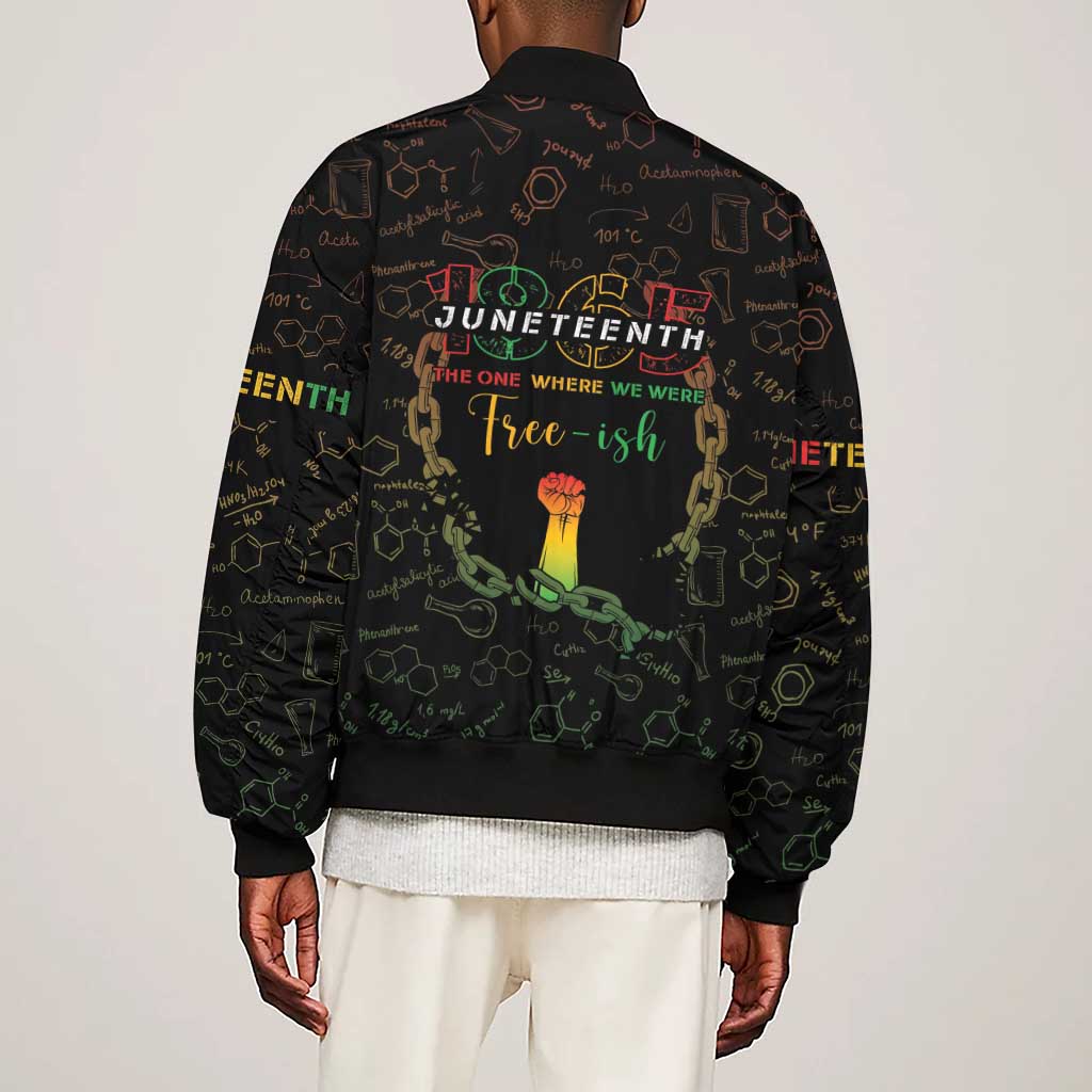 Juneteenth 1865 Sleeve Zip Bomber Jacket Unapologetically Black