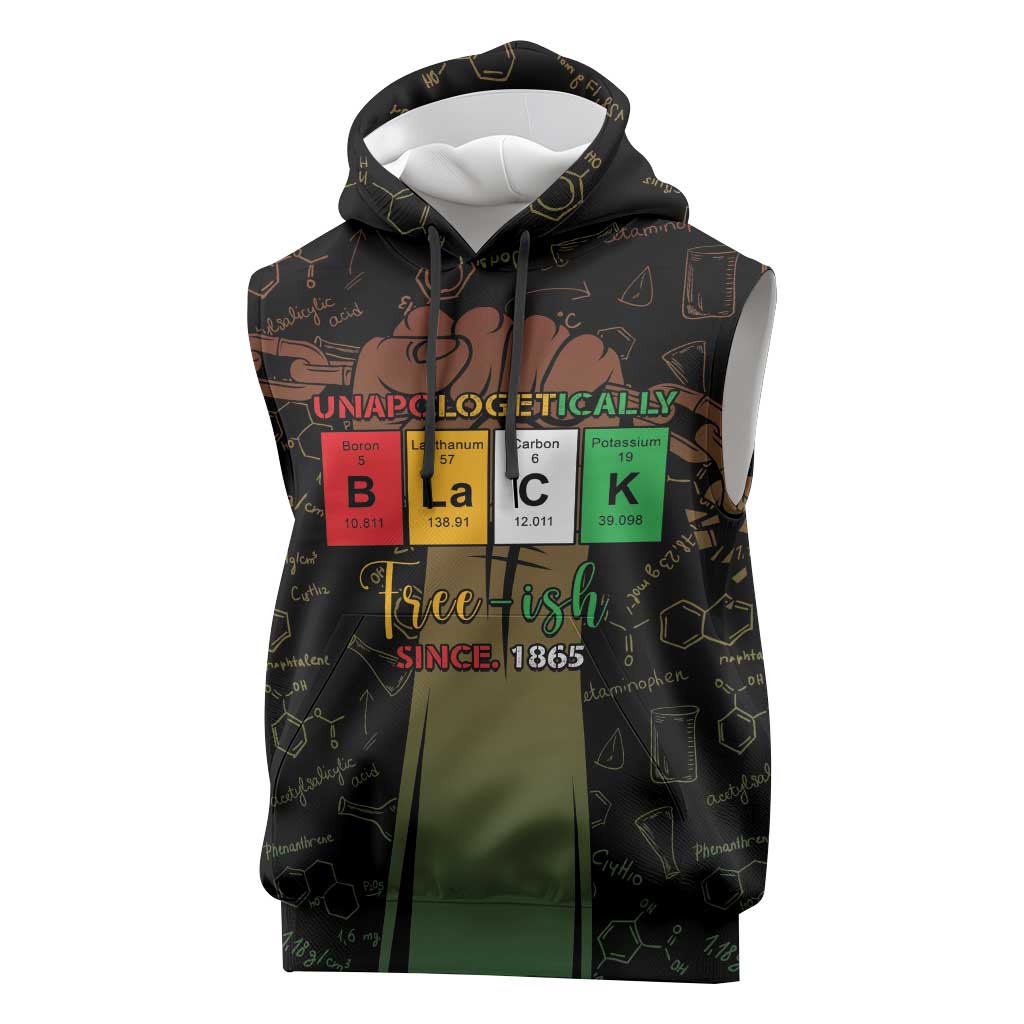 Juneteenth 1865 Sleeveless Hoodie Unapologetically Black - African Pride