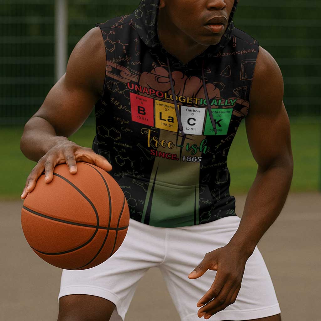 Juneteenth 1865 Sleeveless Hoodie Unapologetically Black - African Pride