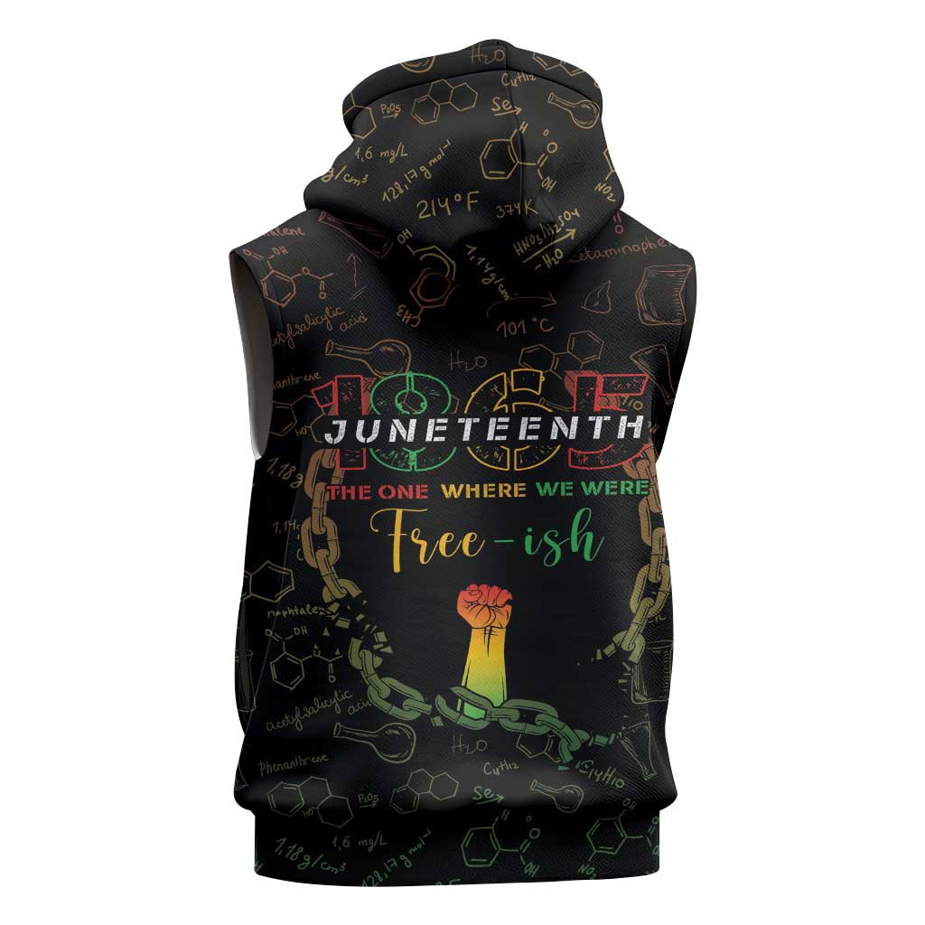 Juneteenth 1865 Sleeveless Zip Hoodie Unapologetically Black - African Pride