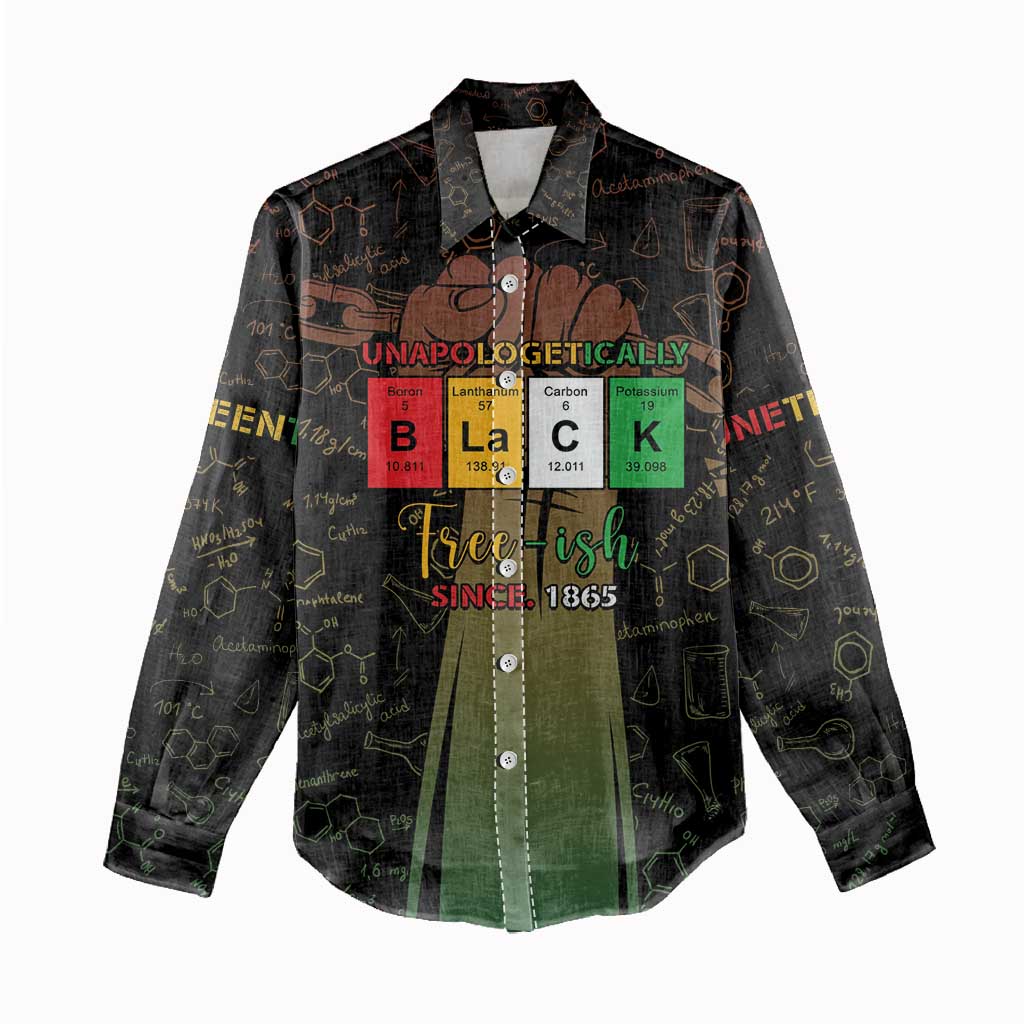 Juneteenth 1865 Women Casual Shirt Unapologetically Black