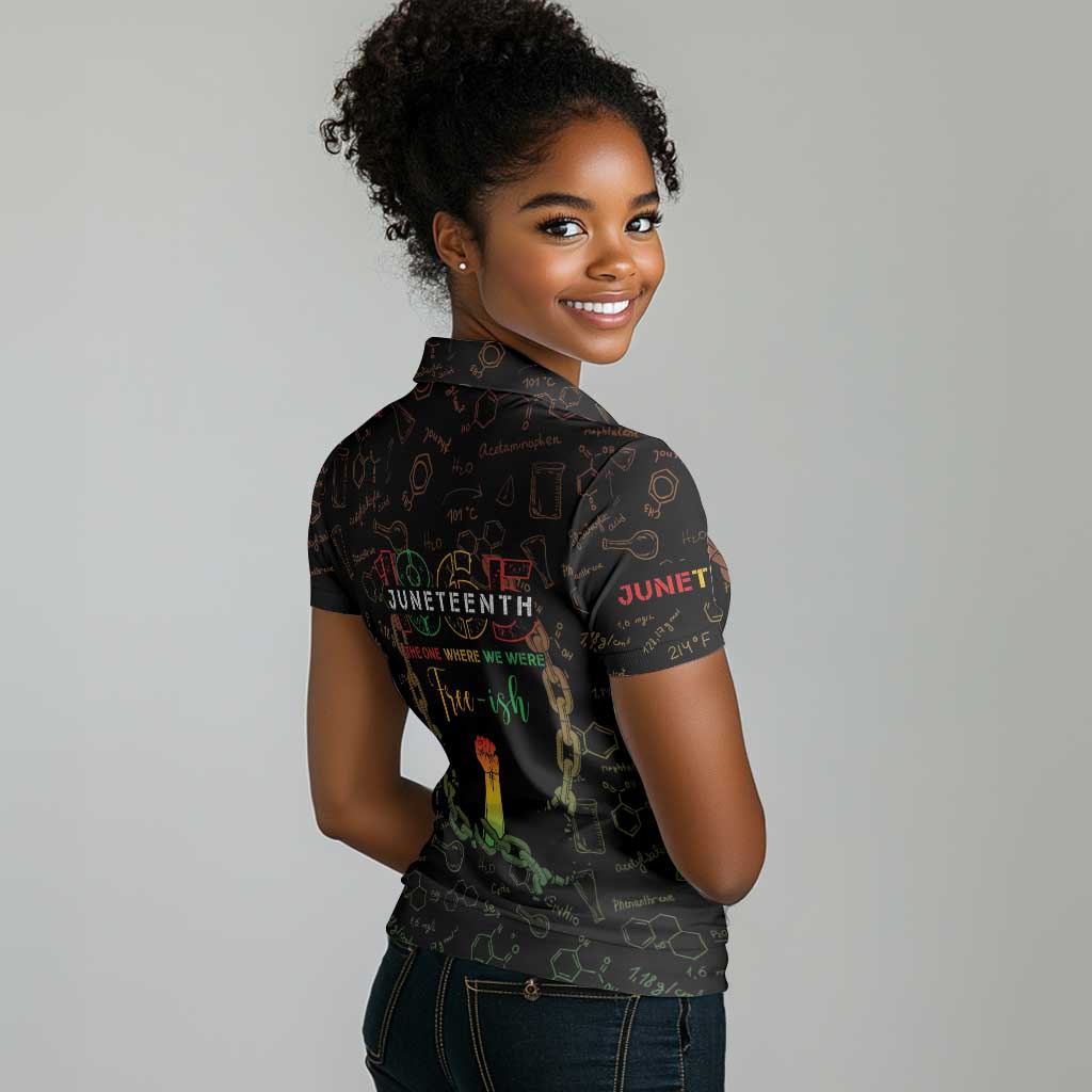 Juneteenth 1865 Women Polo Shirt Unapologetically Black