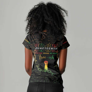 Juneteenth 1865 Women V-Neck T-Shirt Unapologetically Black
