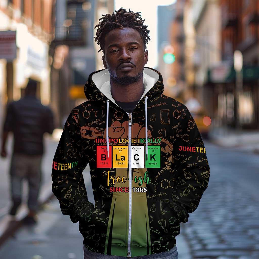 Juneteenth 1865 Zip Hoodie Unapologetically Black