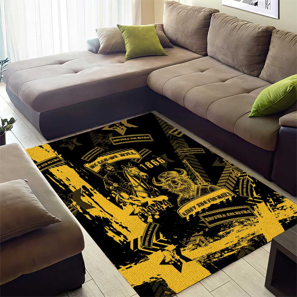 Buffalo Soldiers African American Area Rug Military Urban Retro Style - African Pride