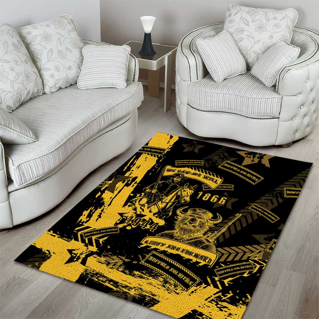 Buffalo Soldiers African American Area Rug Military Urban Retro Style - African Pride