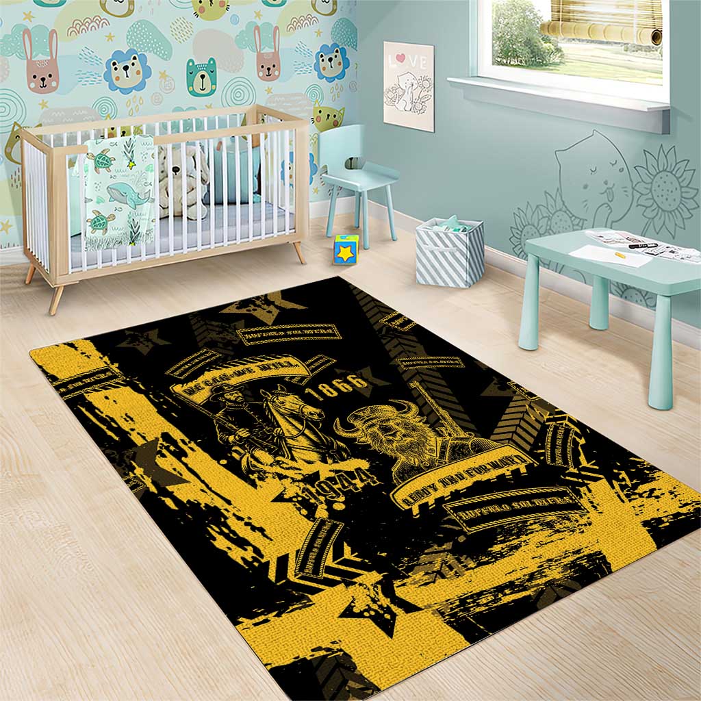 Buffalo Soldiers African American Area Rug Military Urban Retro Style - African Pride