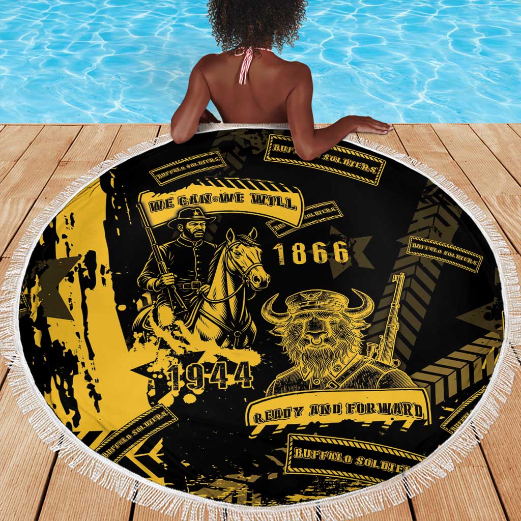 Buffalo Soldiers African American Beach Blanket Military Urban Retro Style - African Pride