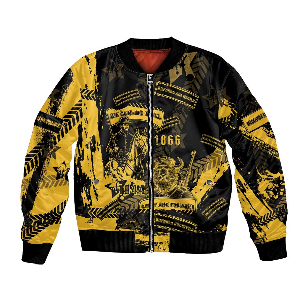 Buffalo Soldiers African American Bomber Jacket Military Urban Retro Style - African Pride