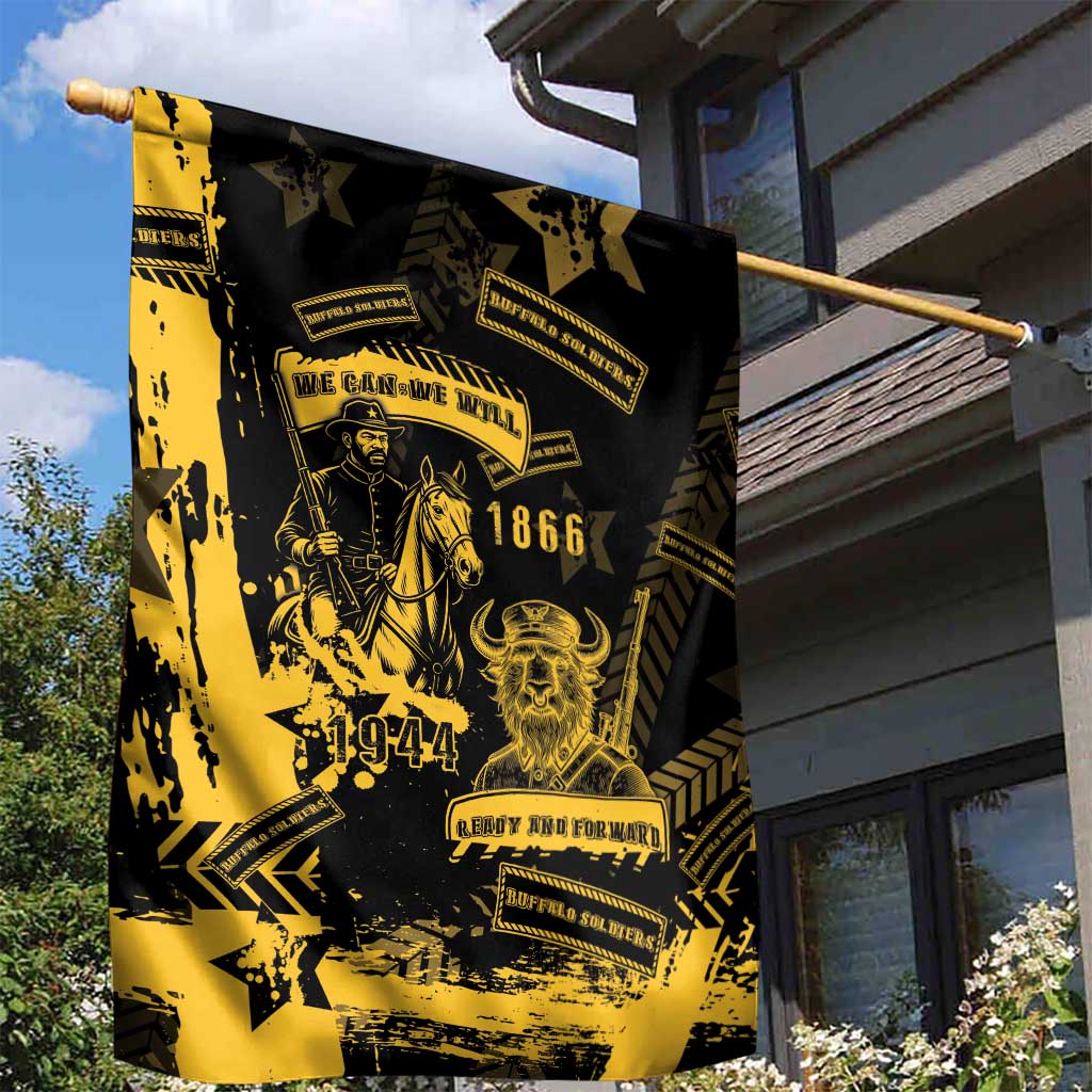 Buffalo Soldiers African American Garden Flag Military Urban Retro Style - African Pride