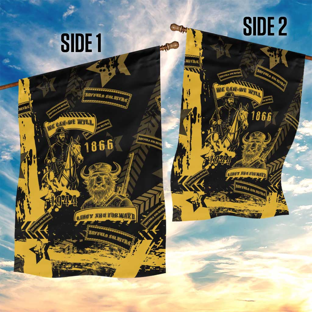 Buffalo Soldiers African American Garden Flag Military Urban Retro Style - African Pride