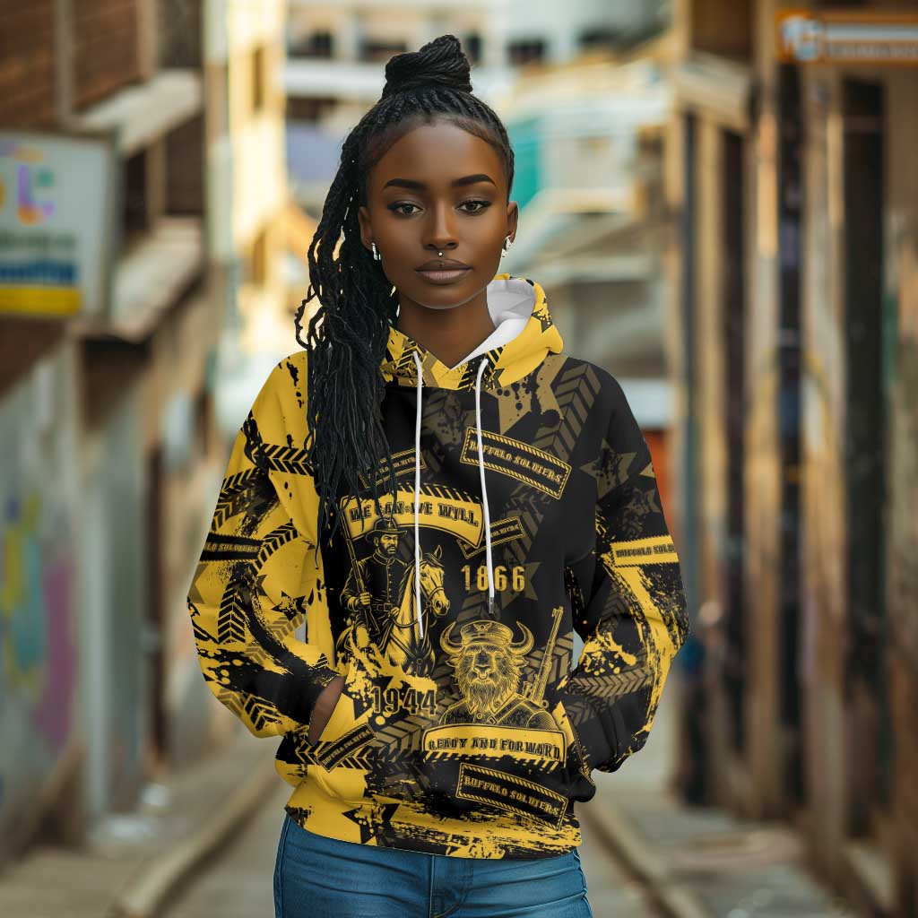 Buffalo Soldiers African American Hoodie Military Urban Retro Style - African Pride