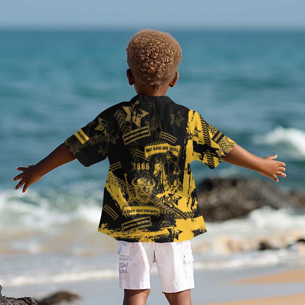 Buffalo Soldiers African American Kid Hawaiian Shirt Military Urban Retro Style - African Pride