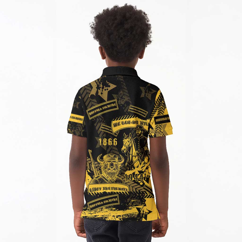 Buffalo Soldiers African American Kid Polo Shirt Military Urban Retro Style - African Pride