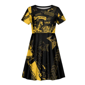 Buffalo Soldiers African American Kid Short Sleeve Dress Military Urban Retro Style - African Pride
