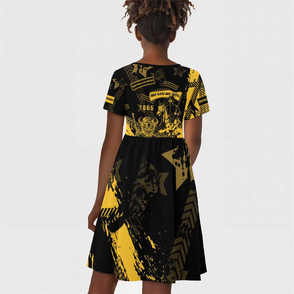 Buffalo Soldiers African American Kid Short Sleeve Dress Military Urban Retro Style - African Pride