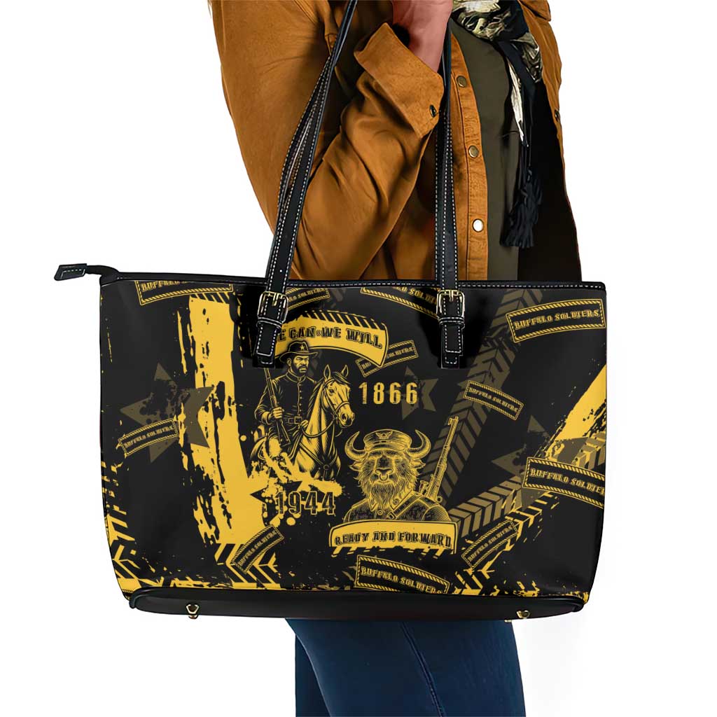 Buffalo Soldiers African American Leather Tote Bag Military Urban Retro Style - African Pride