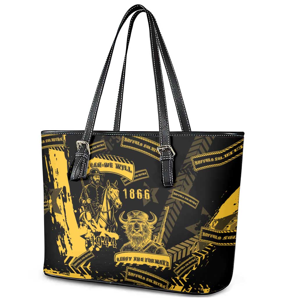 Buffalo Soldiers African American Leather Tote Bag Military Urban Retro Style - African Pride