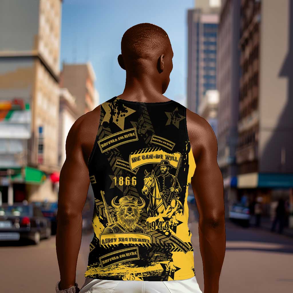 Buffalo Soldiers African American Men Tank Top Military Urban Retro Style - African Pride