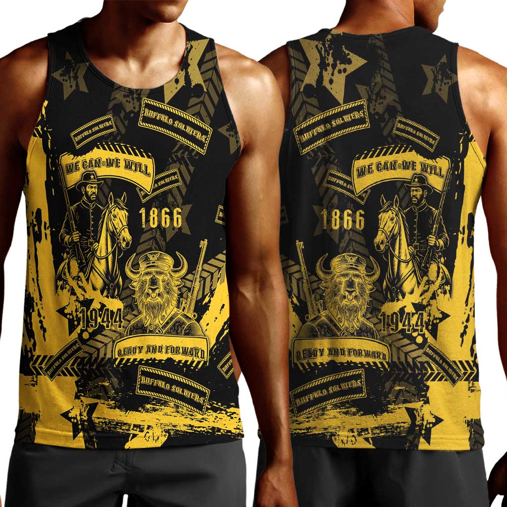 Buffalo Soldiers African American Men Tank Top Military Urban Retro Style - African Pride