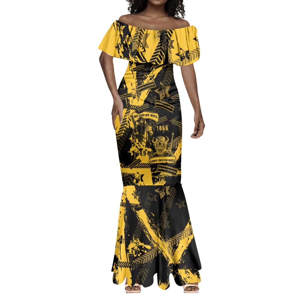 Buffalo Soldiers African American Mermaid Dress Military Urban Retro Style - African Pride