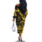 Buffalo Soldiers African American Off The Shoulder Long Sleeve Dress Military Urban Retro Style - African Pride