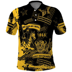 Buffalo Soldiers African American Polo Shirt Military Urban Retro Style - African Pride