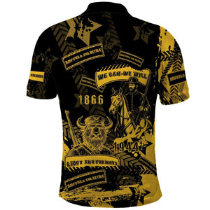 Buffalo Soldiers African American Polo Shirt Military Urban Retro Style - African Pride