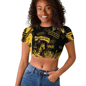 Buffalo Soldiers African American Raglan Cropped T shirt Military Urban Retro Style - African Pride
