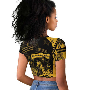 Buffalo Soldiers African American Raglan Cropped T shirt Military Urban Retro Style - African Pride