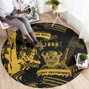 Buffalo Soldiers African American Round Carpet Military Urban Retro Style - African Pride