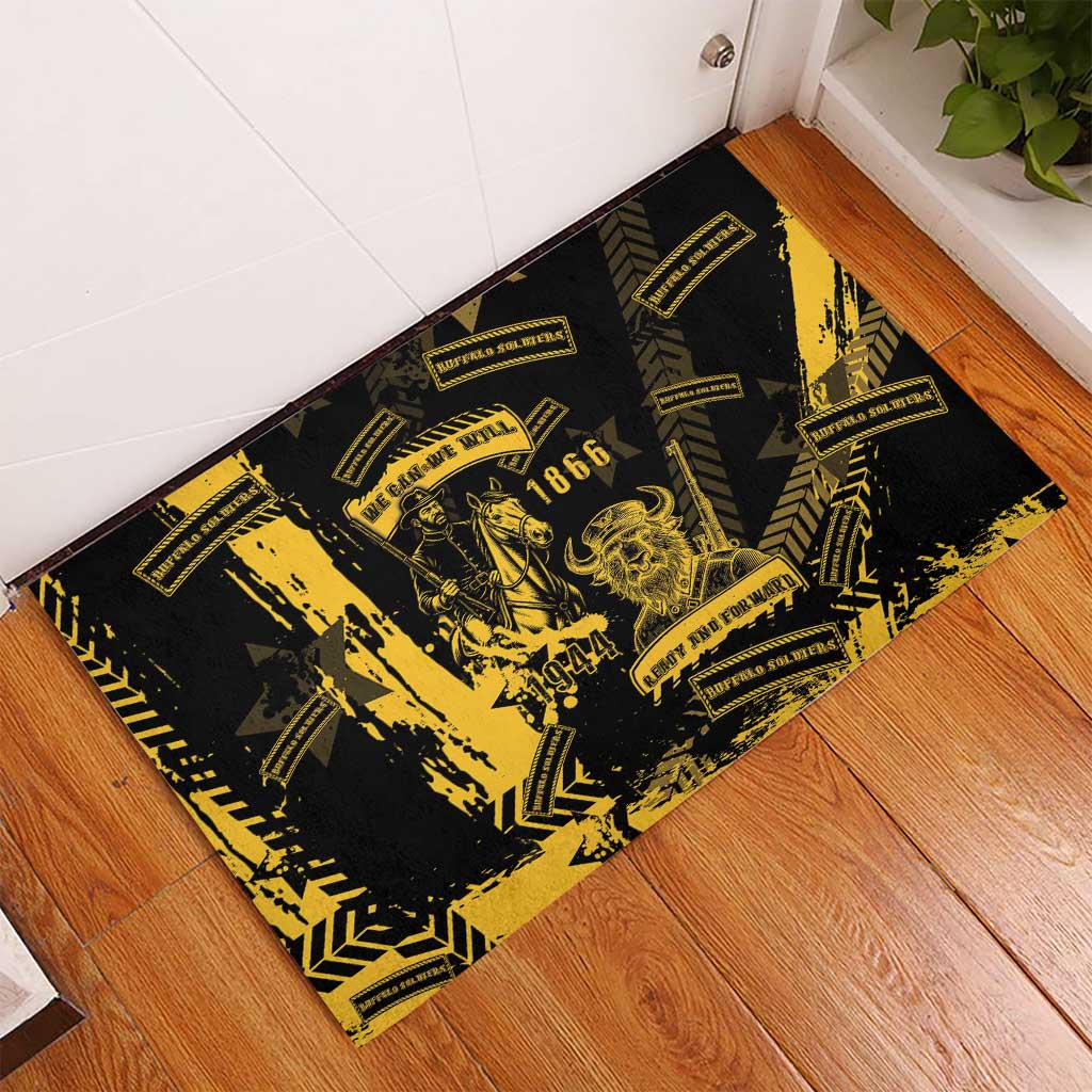 Buffalo Soldiers African American Rubber Doormat Military Urban Retro Style - African Pride