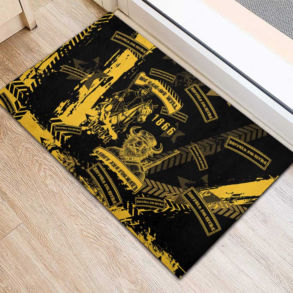 Buffalo Soldiers African American Rubber Doormat Military Urban Retro Style - African Pride