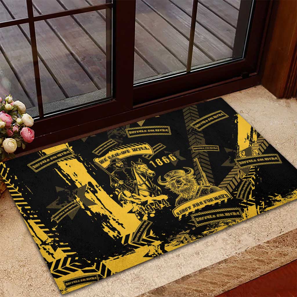 Buffalo Soldiers African American Rubber Doormat Military Urban Retro Style - African Pride