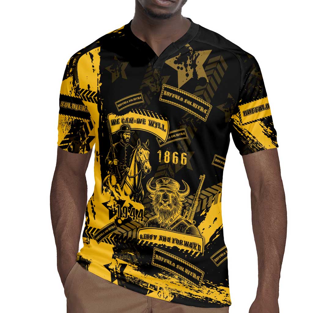 Buffalo Soldiers African American Rugby Jersey Military Urban Retro Style - African Pride