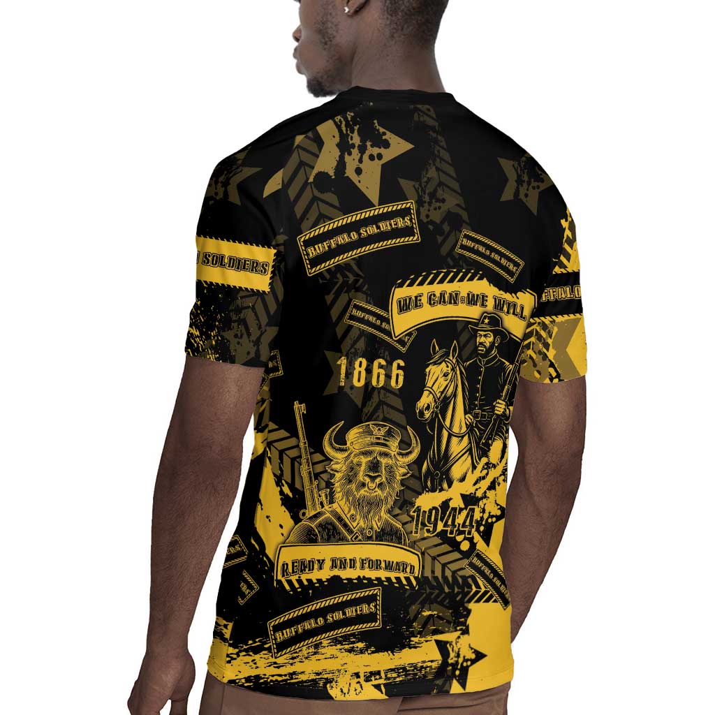 Buffalo Soldiers African American Rugby Jersey Military Urban Retro Style - African Pride