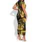 Buffalo Soldiers African American Short Sleeve Bodycon Dress Military Urban Retro Style - African Pride