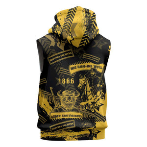 Buffalo Soldiers African American Sleeveless Zip Hoodie Military Urban Retro Style - African Pride