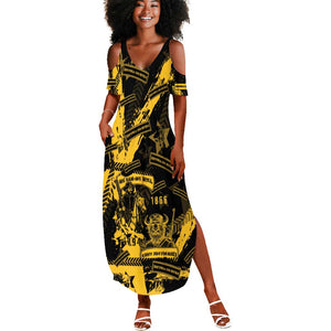 Buffalo Soldiers African American Summer Maxi Dress Military Urban Retro Style - African Pride