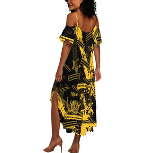 Buffalo Soldiers African American Summer Maxi Dress Military Urban Retro Style - African Pride