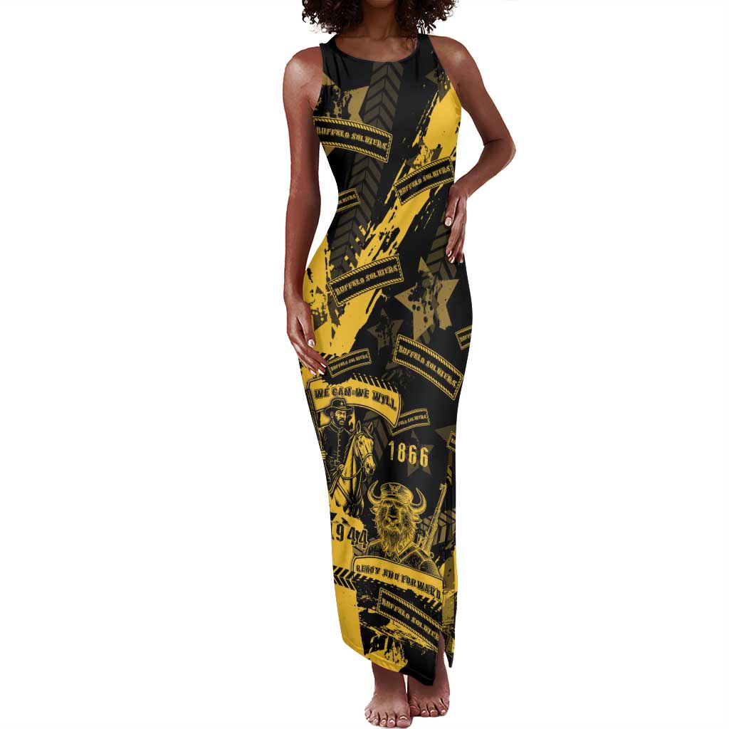 Buffalo Soldiers African American Tank Maxi Dress Military Urban Retro Style - African Pride