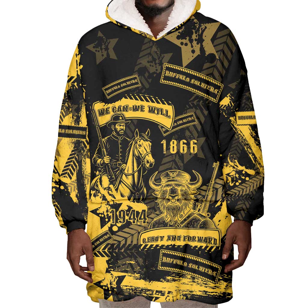 Buffalo Soldiers African American Wearable Blanket Hoodie Military Urban Retro Style - African Pride
