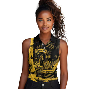 Buffalo Soldiers African American Women Sleeveless Polo Shirt Military Urban Retro Style - African Pride