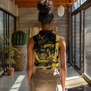 Buffalo Soldiers African American Women Sleeveless Polo Shirt Military Urban Retro Style - African Pride